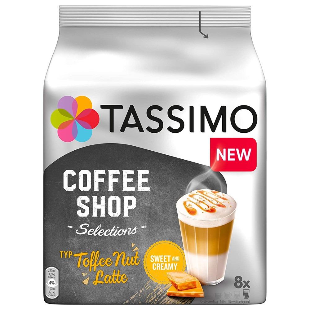 Tassimo Toffee Nut Latte 8+8 gab. Kafijas kapsulās