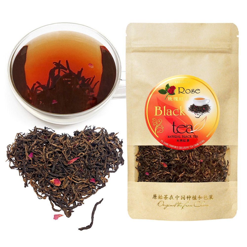 ROSE Black tea - Черный чай с типсами и лепестками Pоз 50г Чёрный чай