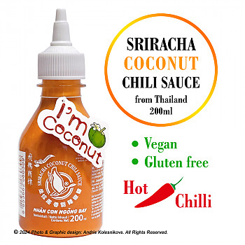 Sriracha Coconut Chilli - Kokosriekstu asā čili mērce, 200ml Mērce