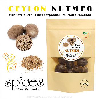 Ceilonas muskatrieksts 100gr. Garšvielas