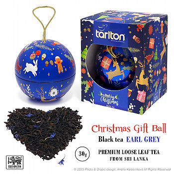Ziemassvētku Zilā tējas bumba - Ceilonas melnā tēja EARL GREY (bergamotu), 30g Ziemassvētku tēja