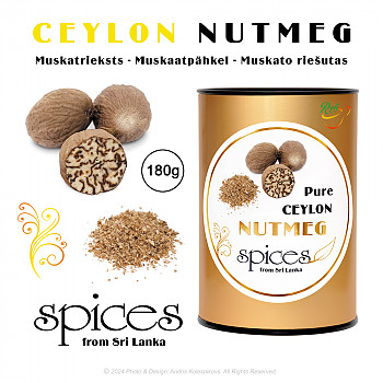 Ceilonas muskatrieksts PT180gr. Garšvielas