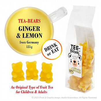 Tea Bears Ginger & Lemon, 125 g Augļu tēja