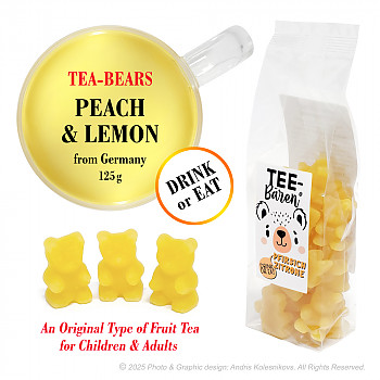 Tea Bears Peach & Lemon, 125 g Augļu tēja