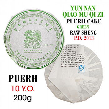 Puer Green Cake (Raw Sheng) 2013g. 200gr. Puer tēja