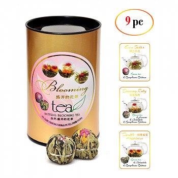 Blooming tea - Ziedošā tēja PT 3 veidi - 9 gab. gr. Ziedoša tēja