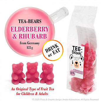 Tea Bears Elderberry & Rhubarn, 125 g Augļu tēja